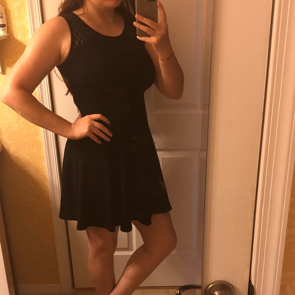 Navy FLATTERING A-line/ Trumpet mini dress